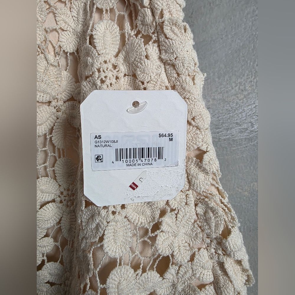 Natural Color Crochet Eyelet Mini Skirt Sz M Altar'd State NWT 100% Cotton - Picture 3 of 11
